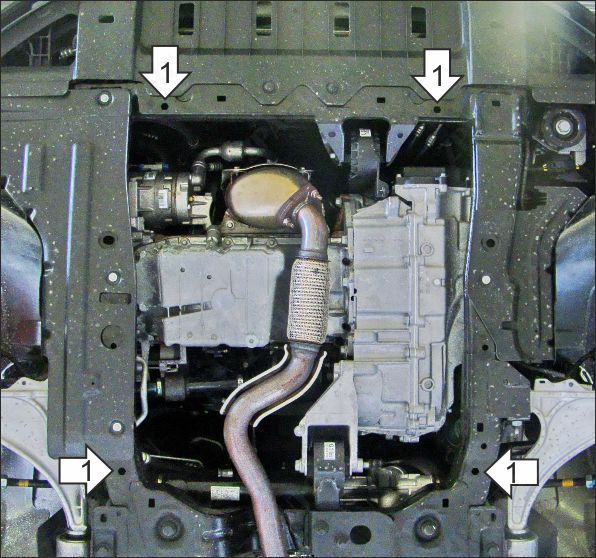 Защита стальная Мотодор (Двигатель, Коробка переключения передач), 2 мм,  Opel Astra J GTC  2009-2015 арт. 73005