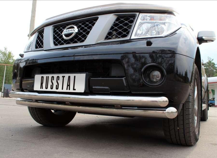 Защита переднего бампера d76/63 для Nissan Pathfinder 4, Руссталь NPZ-000353