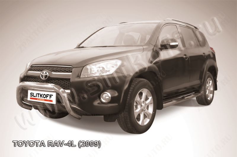 Кенгурятник d76 низкий Toyota Rav-4 L (2005-2010) Black Edition, Slitkoff, арт. TR409L-002BE