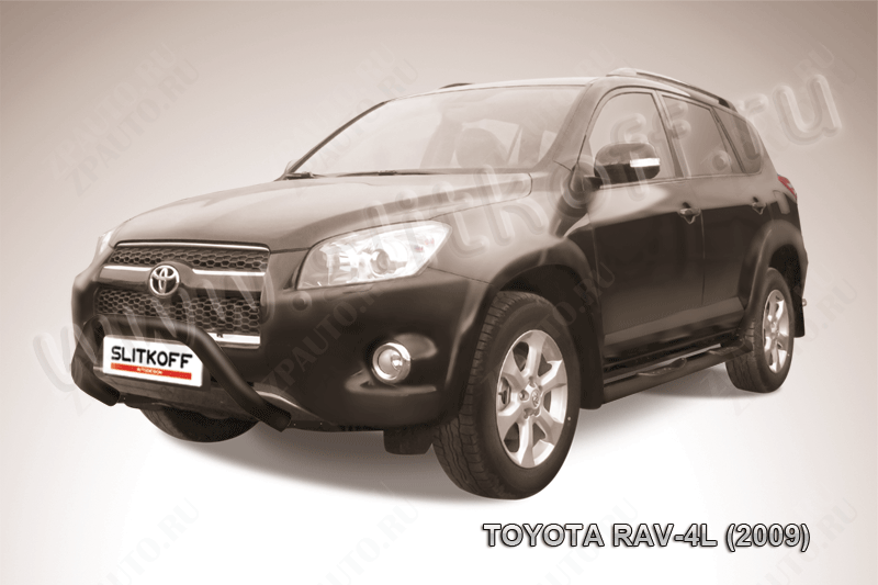 Кенгурятник d76 мини черный Toyota Rav-4 L (2005-2010) , Slitkoff, арт. TR409L-006B