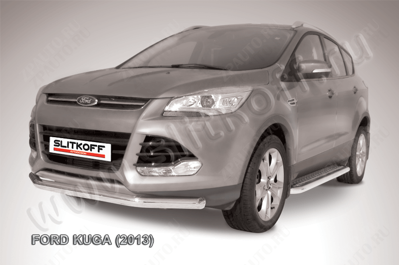 Защита переднего бампера d76 Ford Kuga (2012-2016) , Slitkoff, арт. FKG13-002