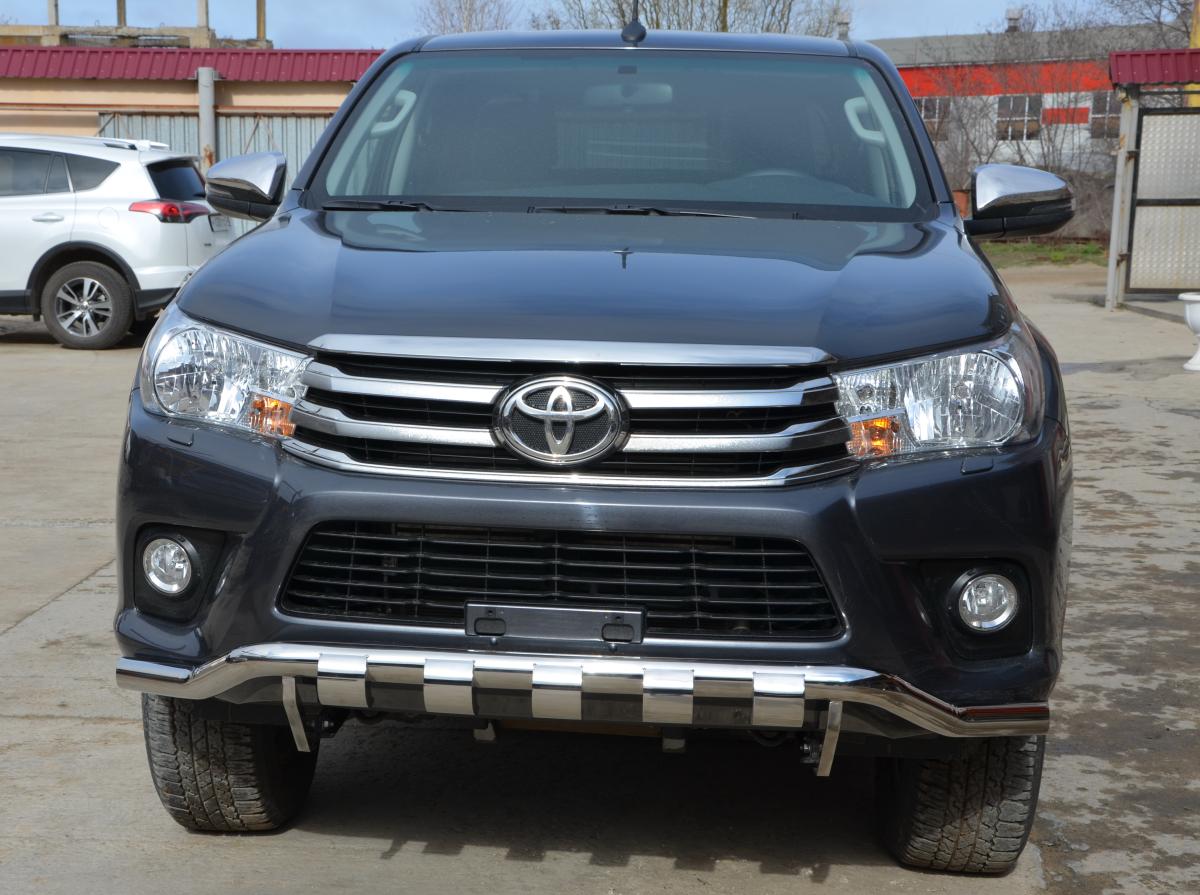 Защита переднего бампера волна (G) для автомобиля TOYOTA Hilux  2015, Россия THL.15.05-3