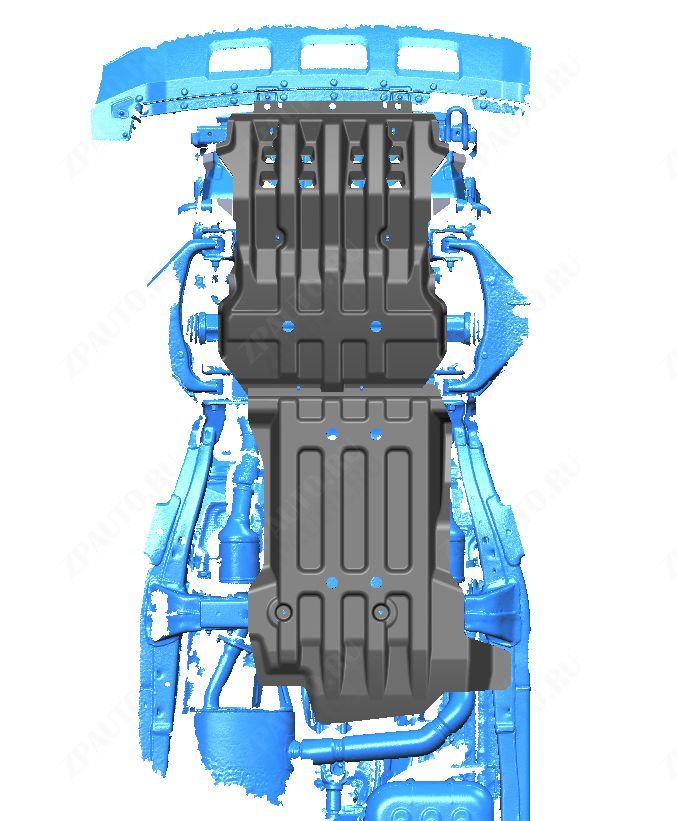 47.04K ЗАЩИТА КАРТЕРА ДВС, КПП И РК TANK 300 V-ВСЕ (2021-) / TANK 500 V-3.0 (2021-) ИЗ 2-Х ЧАСТЕЙ (КОМПОЗИТ 8 ММ)