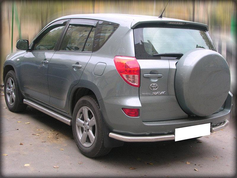 Защита заднего бампера "уголки" d-60 для Toyota RAV4 2005-2009, Технотек TRN_6