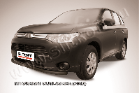 Защита переднего бампера d57 черная Mitsubishi Outlander (2012-2015) , Slitkoff, арт. MOUT13-003B
