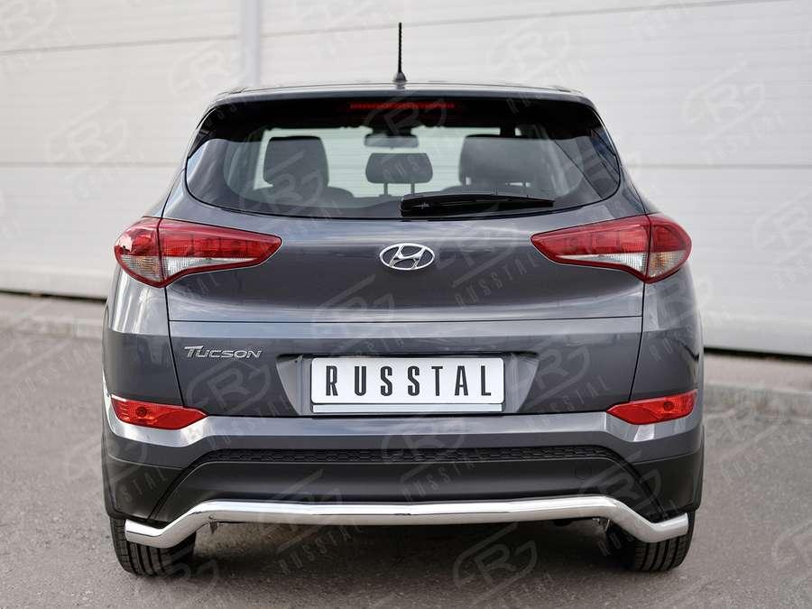 Защита заднего бампера d63 волна Hyundai Tucson 2015, Руссталь HTZ-002239