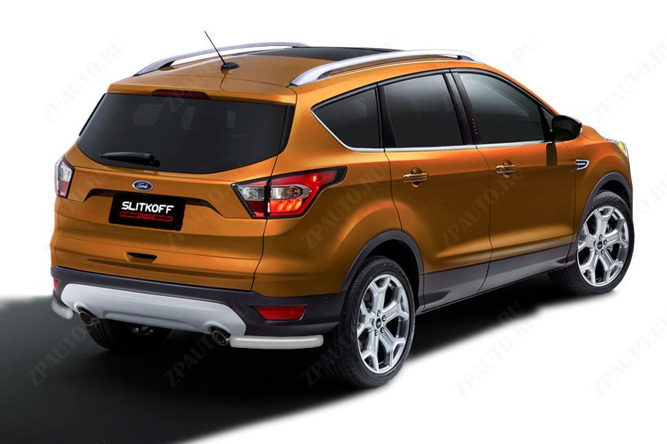 Уголки d57 серебристые Ford Kuga (2016-2019) , Slitkoff, арт. FKG16-009S