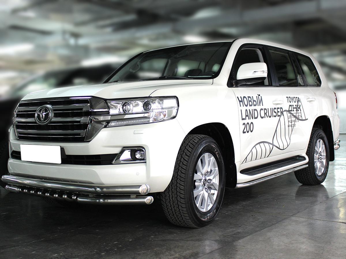 Пороги (обвод штатного порога) d-43 для автомобиля Toyota Land Cruiser 200 EXECUTIVE LOUNGE 2018-наст.вр., Технотек, арт. LCN18_7.1EXL