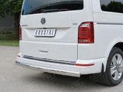 Защита заднего бампера d75х42 Volkswagen Transporter T6 2015 Caravelle/Multivan, Руссталь VTCZ-002336