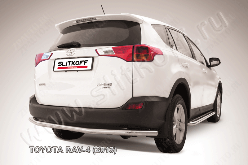 Защита заднего бампера d57 длинная Toyota Rav-4 (2012-2015) , Slitkoff, арт. TR413-010