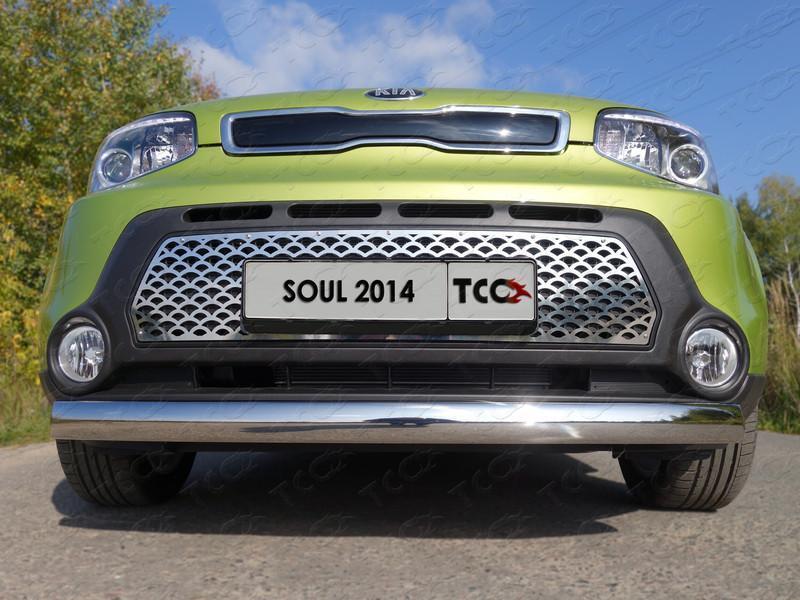 Решетка радиатора (треугольник) для KIA Soul II 2013-, ТСС KIASOUL14-04, TCC Тюнинг