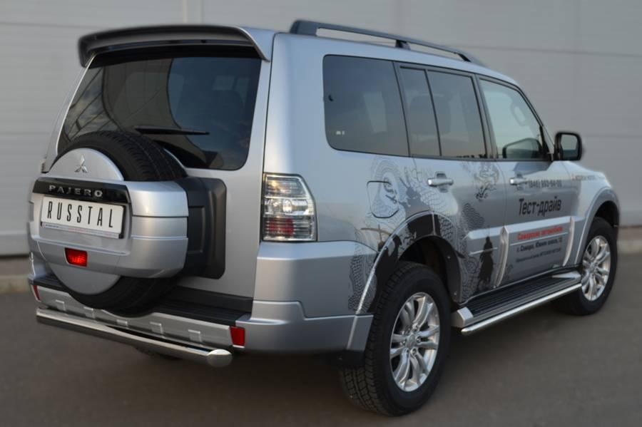 Защита заднего бампера d63 для Mitsubishi Pajero 4 2012, Руссталь MP4Z-001040