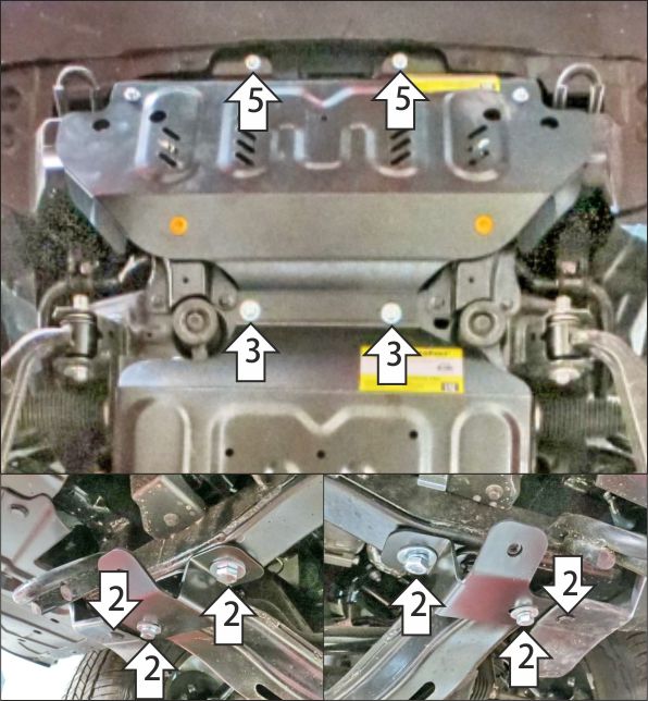 Защита стальная Мотодор (Радиатор), 2 мм,  для Jac T9  2024- арт. 78315