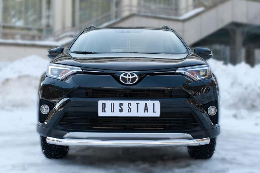 Защита переднего бампера d63 на Toyota RAV4 2015, Руссталь TR4Z-002192