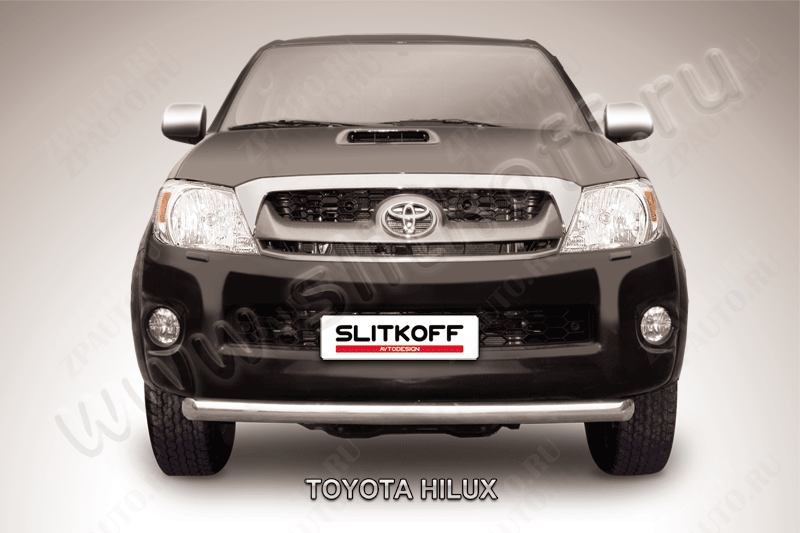 Защита переднего бампера d57 радиусная Toyota Hilux (2004-2011) Black Edition, Slitkoff, арт. THL008BE