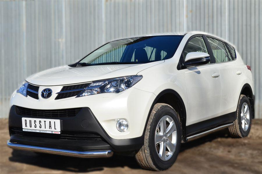 Пороги труба d63 вариант 2 для Toyota RAV4 2012, Руссталь TR4T-0012832