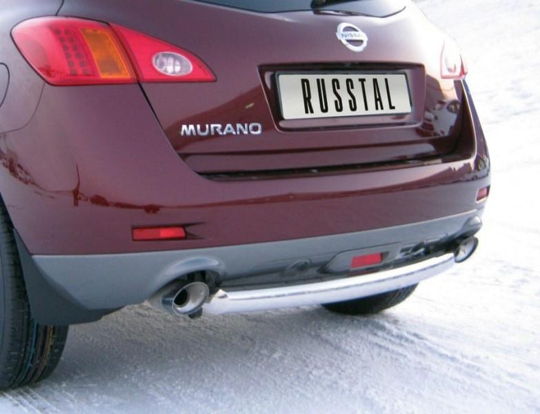 Защита заднего бампера d76 (3 секции) для Nissan Murano 2009, Руссталь NMZ-000313