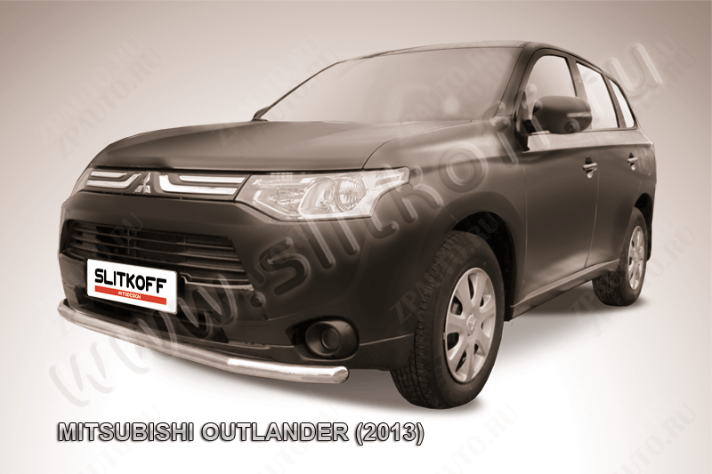 Защита переднего бампера d57 Mitsubishi Outlander (2012-2015) , Slitkoff, арт. MOUT13-003