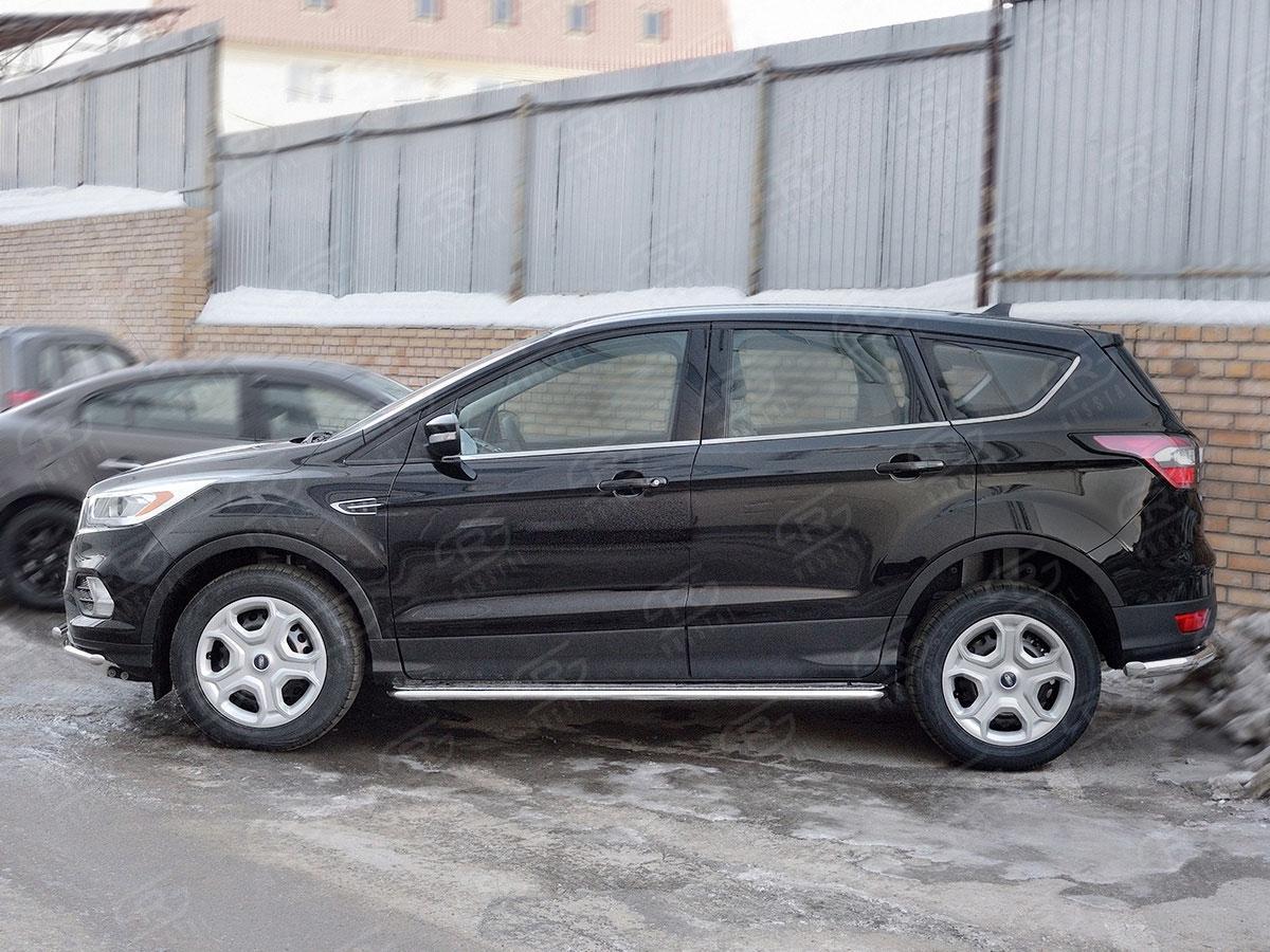 Пороги труба d42 с листом вариант 2 Ford Kuga 2016, Руссталь FGL-0026002