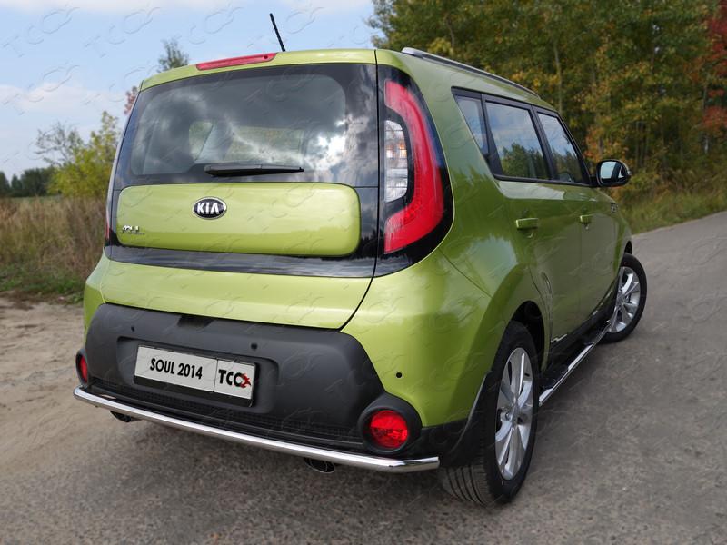 Защита задняя 42,4 мм для KIA Soul II 2013-, ТСС KIASOUL14-14, TCC Тюнинг