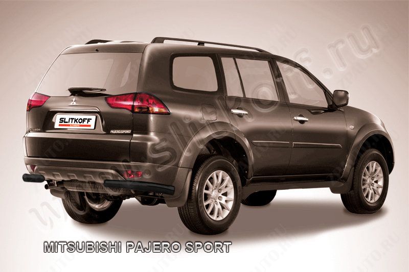 Уголки d57 черные Mitsubishi Pajero Sport (2004-2008) , Slitkoff, арт. MPS010B