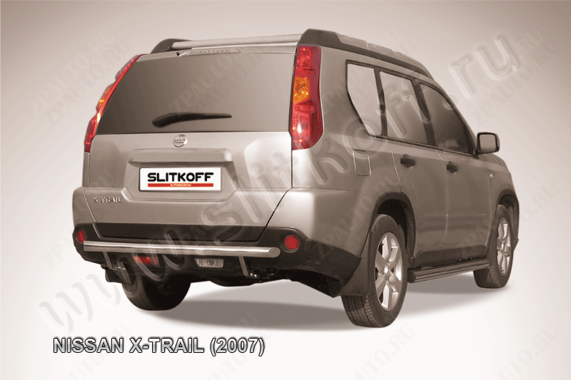 Защита заднего бампера d57 Nissan X-Trail (2007-2011) Black Edition, Slitkoff, арт. NXT011BE