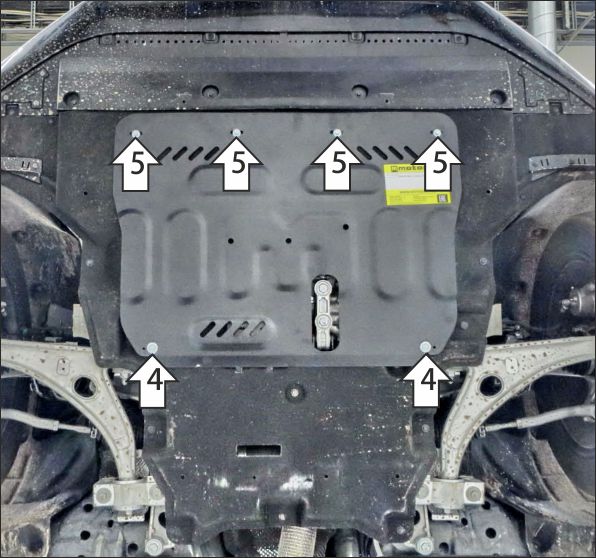 Защита стальная Мотодор (Двигатель, Коробка переключения передач), 2 мм,  для Hongqi H5  2022- арт. 73907