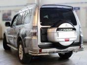 Защита заднего бампера "уголки" d 60+43 для Mitsubishi Pajero 4 2011, Технотек MP2012_2