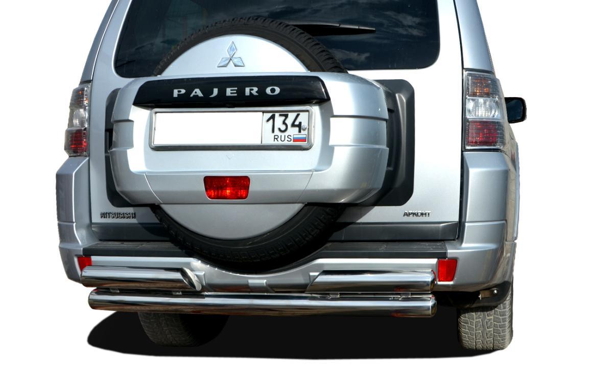 Защита заднего бампера двойная    …………. для автомобиля MITSUBISHI Pajero4 2006-2017. MSP4.06.28, Россия