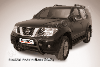 Кенгурятник d76 низкий черный Nissan Pathfinder R51 (2004-2010) , Slitkoff, арт. NIP004B