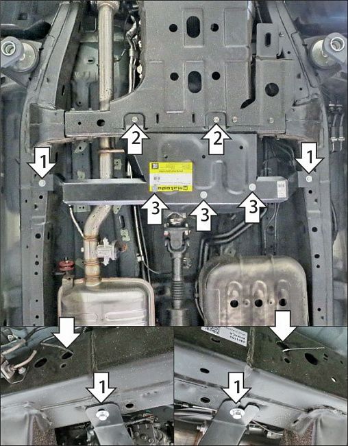 Защита стальная Мотодор (Раздаточная коробка), 2 мм,  для TANK 500  2021- арт. 73112