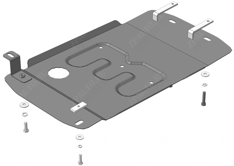 Защита стальная Мотодор (Коробка переключения передач), 2 мм,  для Infiniti QX 70  2014-2017 арт. 78001