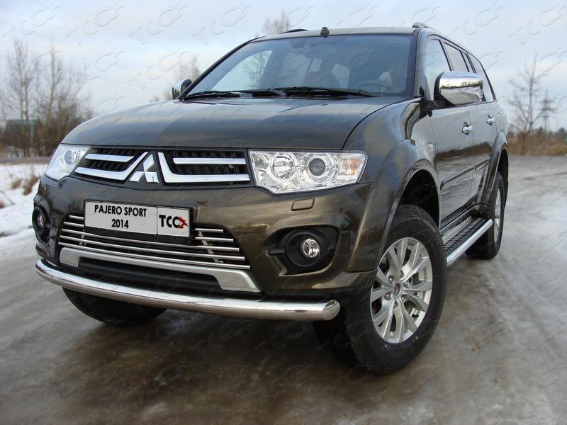 Защита передняя нижняя 76,1 мм для автомобиля Mitsubishi Pajero Sport 2013-2015, TCC Тюнинг MITPASPOR14-02