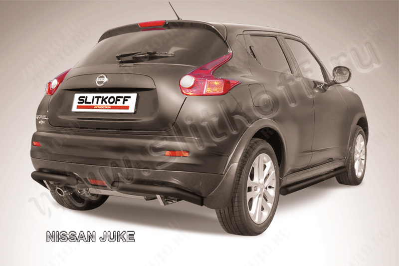 Уголки d57 черные Nissan Juke (2010-2014) , Slitkoff, арт. NJ2WD-010B