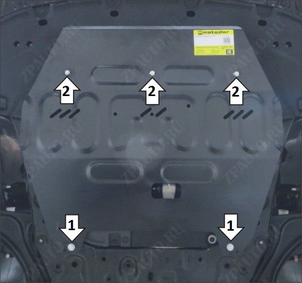 Защита стальная Мотодор (Двигатель, Коробка переключения передач), 2 мм, Сталь для Hyundai Sonata VIII 2020- арт. 71013