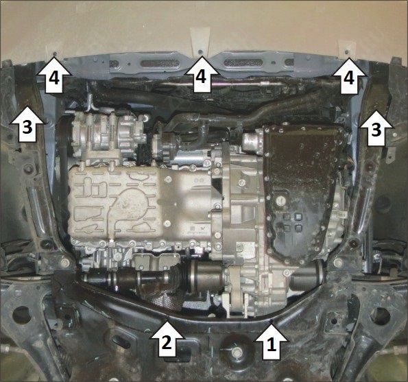 Защита алюминиевая Мотодор (Двигатель, Коробка переключения передач), 4 мм,  для Exeed LX  2022- арт. 349001