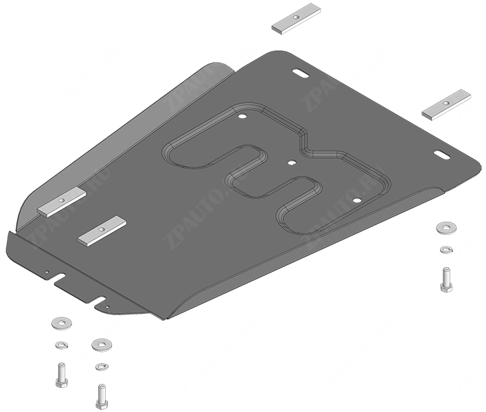 Защита стальная Мотодор (Коробка переключения передач), 2 мм,  для Jac T9  2024- арт. 78317