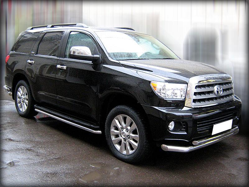 Пороги (обвод штатного порога, под порог) d-53 для Toyota Sequoia 2007, Технотек TOYS09_2