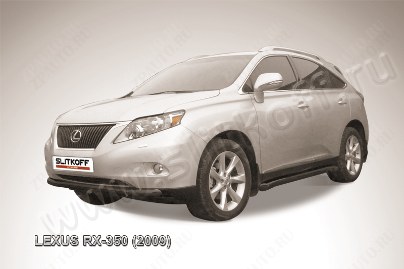 Защита переднего бампера d76 черная Lexus RX-350 (2008-2012) , Slitkoff, арт. LRX35006B