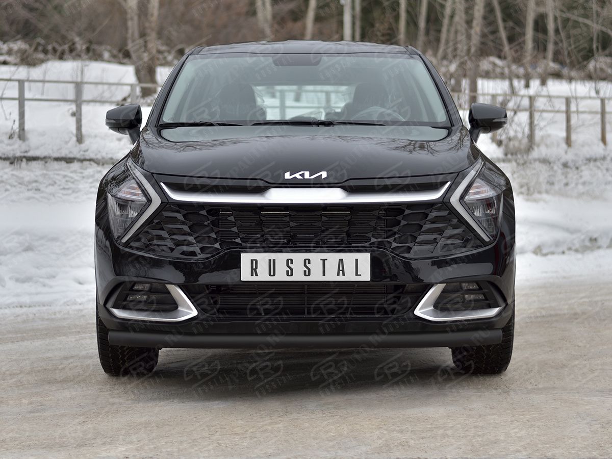 KIA SPORTAGE 2021- Защита переднего бампера d63 секции black (NOT STYLE AND X-LINE) KSZ-004027CH