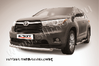 Защита переднего бампера d76 радиусная Toyota Highlander (2014-2016) Black Edition, Slitkoff, арт. THI14-001BE