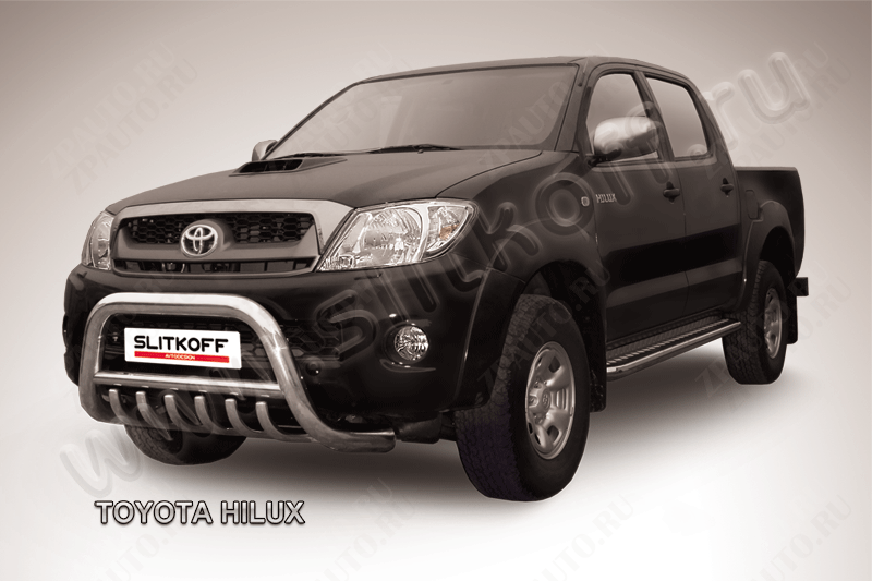 Кенгурятник d76 низкий с защитой картера Toyota Hilux (2004-2011) , Slitkoff, арт. THL001