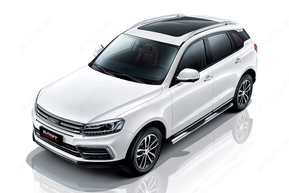 Защита порогов d76 с проступями Zotye Coupa (2013-2023) , Slitkoff, арт. ZOTCOP-004