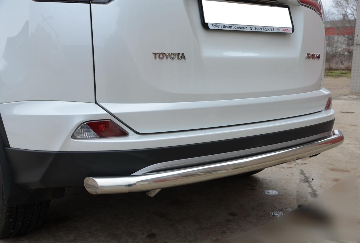Защита заднего бампера радиус d60 для Toyota RAV4 2015, TRAV.15.13, Россия