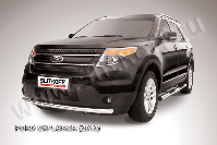 Защита переднего бампера d57 Ford Explorer (2010-2015) Black Edition, Slitkoff, арт. FEX004BE