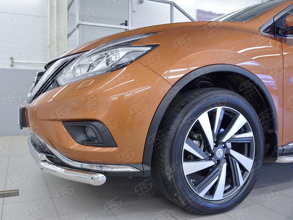 Защита переднего бампера d63/42 для Nissan Murano 2016, Руссталь NMUZ-002402