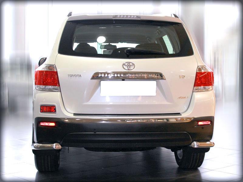 Защита заднего бампера "уголки" одинарные d-60 для Toyota Highlander 2010, Технотек HYG_2010_3 HYG2010_3