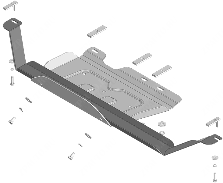 Защита алюминиевая Мотодор (Раздаточная коробка), 4 мм,  для Jac T8Pro  2019- арт. 348304