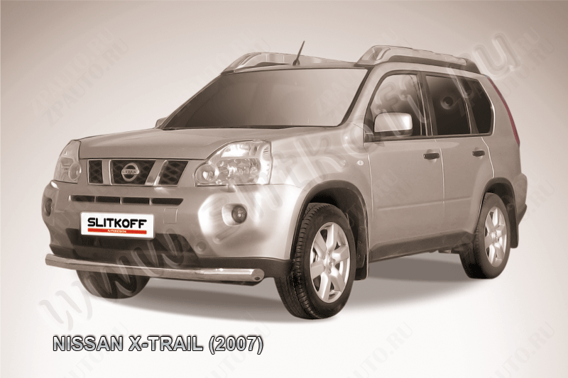 Защита переднего бампера d76 Nissan X-Trail (2007-2011) Black Edition, Slitkoff, арт. NXT004BE