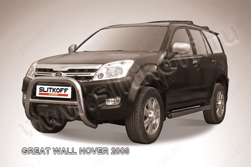 Кенгурятник низкий d76 Great Wall Hover (2005-2010) Black Edition, Slitkoff, арт. GWHN002BE